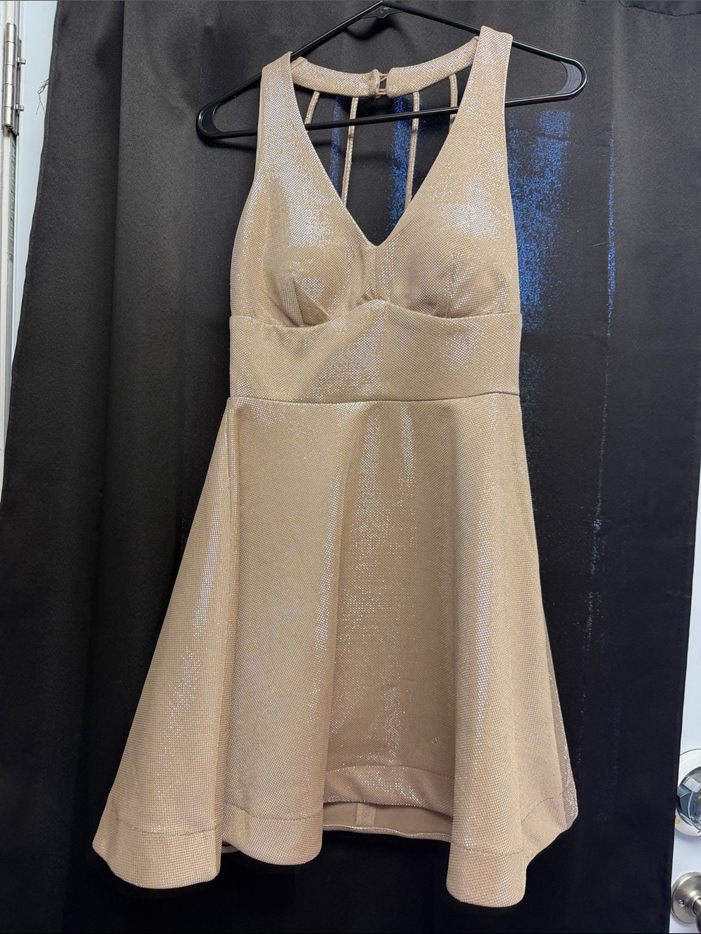 Teeze Me Gold Metallic Evening Dress